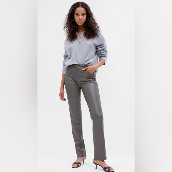 GAP faux leather pants. Dark green. Size 27 long. - Picture 7 of 7